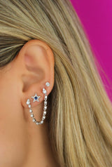 Double Pear Diamond Chain Piercing