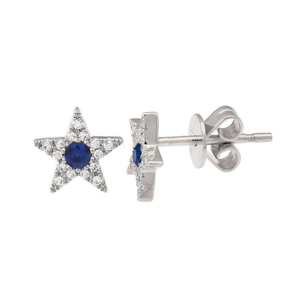 Gemstone Star Diamond Earrings