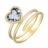 Gemstone Heart Wrap Ring