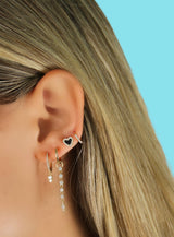 Gemstone Small Heart Earrings
