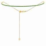 Adjustable Bolo Gemstone Tennis Necklace