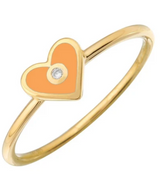 Enamel Heart Single Diamond Ring
