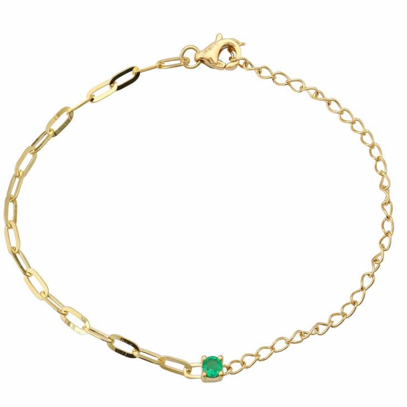 Gold Mixed Chain Gemstone Bracelet