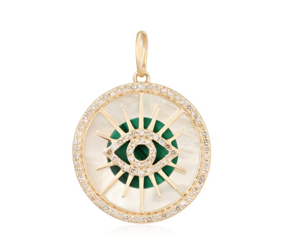 Malachite And Mother Of Pearl Eye Medallion