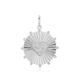 Pave Heart Gold Medallion