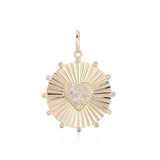 Pave Heart Gold Medallion