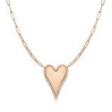 Pave Outline Jumbo Heart Necklace