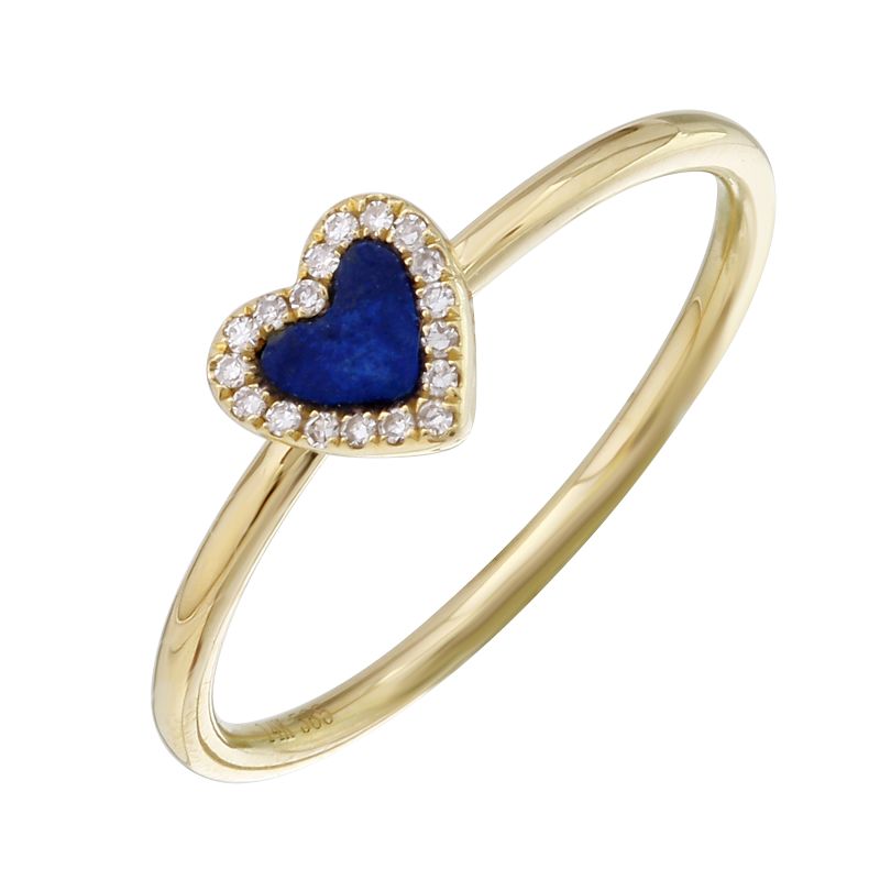 Small Gemstone Heart Ring Lapis Lazuli